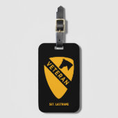 1e Cavaleriedivisie "First Team" Gepersonaliseerd Bagagelabel (Voorkant (verticaal))