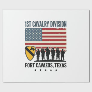 1e Cavaleriedivisie Fort Hood Vintage Militair Sh Cadeaupapier
