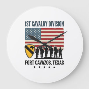 1e Cavaleriedivisie Fort Hood Vintage Militair Sh Grote Klok