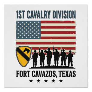 1e Cavaleriedivisie Fort Hood Vintage Militair Sh Perfect Poster