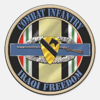 1e Cavaleriedivisie Infanterie OIF Ronde Sticker