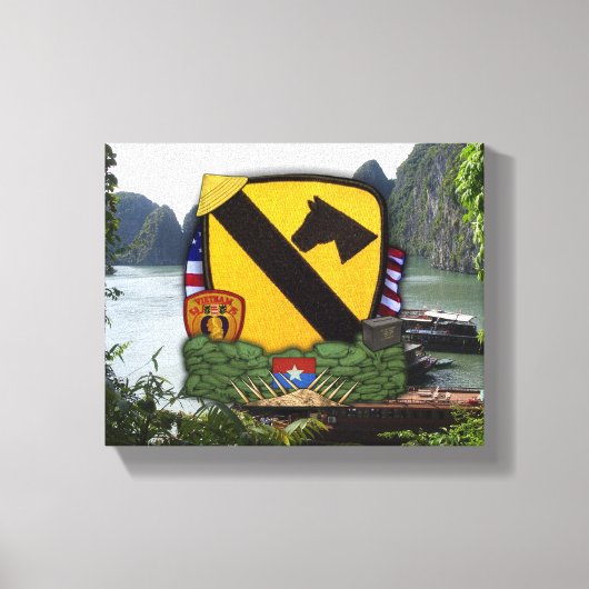 1e cavaleriedivisie Luchtcav Vietnam Oorlogsvetera Canvas Afdruk (Voorkant)