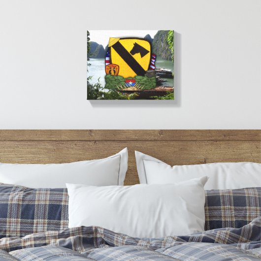 1e cavaleriedivisie Luchtcav Vietnam Oorlogsvetera Canvas Afdruk (Insitu (Slaapkamer))