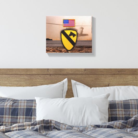 1e cavaleriedivisie Luchtcav Vietnam Oorlogsvetera Canvas Afdruk (Insitu (Slaapkamer))
