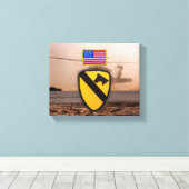 1e cavaleriedivisie Luchtcav Vietnam Oorlogsvetera Canvas Afdruk (Insitu (Houten vloer))