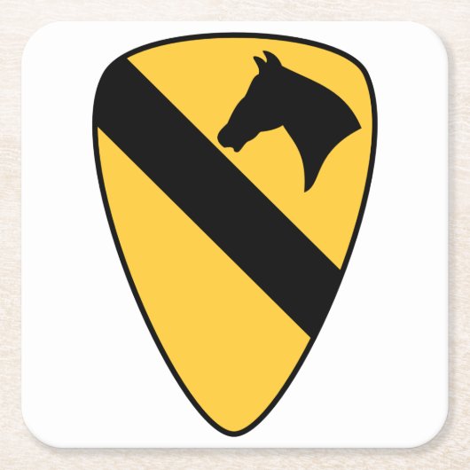 1e Cavaleriedivisie Patch Patriottisch Kartonnen Onderzetters (Voorkant)