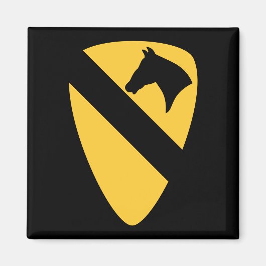 1e Cavaleriedivisie Patch Patriottisch Magneet (Voorkant)