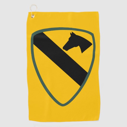 1e Cavaleriedivisie Patch Verenigde Staten Golfhanddoek (Voorkant)