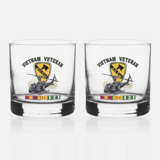 1e Cavaleriedivisie Vietnam Air Cav Whisky Glas (Voorkant)