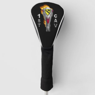 1e Cavaleriedivisie Vlammende Schedel Golfheadcover