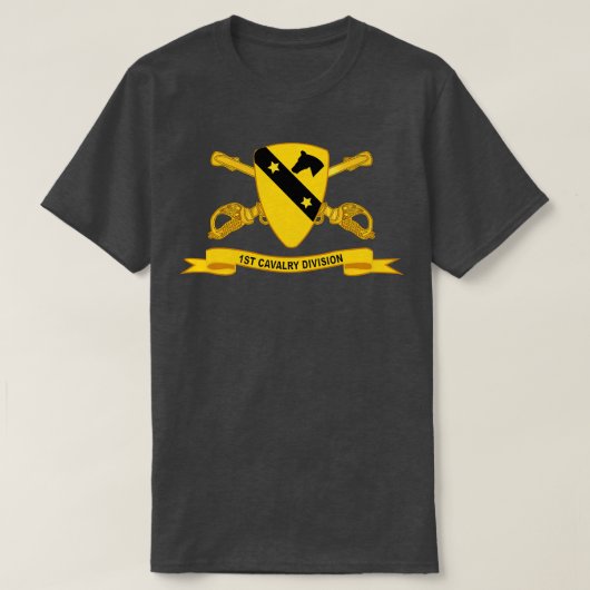 1e Cavaleriedivisie w BR Ribbon T-shirt (Design voorkant)