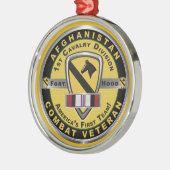 1e Cavalry divisie Afghanistan Veteraan Metalen Ornament (Links)