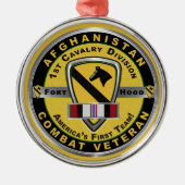 1e Cavalry divisie Afghanistan Veteraan Metalen Ornament (Voorkant)