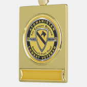 1e Cavalry divisie Afghanistan Veteraan Verguld Banner Ornament (Links)