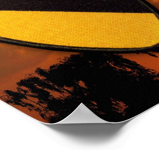 1e Cavalry Division Air Cav Fort Hood Patch Poster (Hoek)