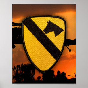 1e Cavalry Division Air Cav Fort Hood Patch Poster