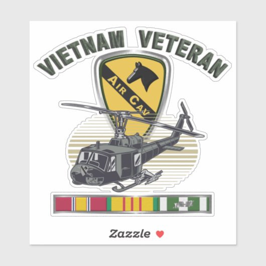 1e Cavalry Division Air Cav Vietnam Sticker (Vel)