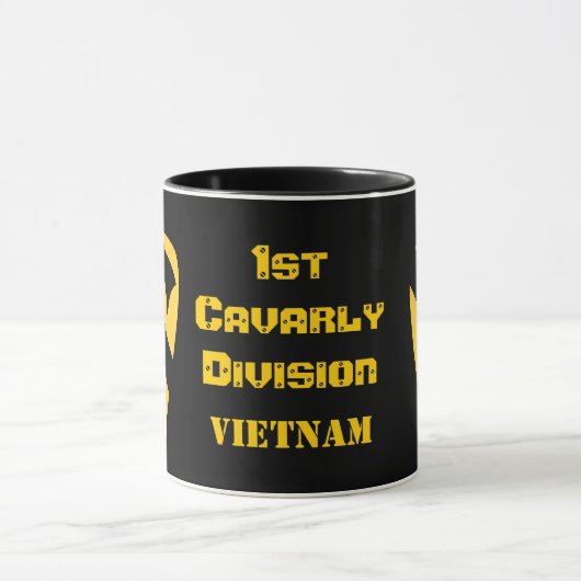 1e Cavalry Division Diamond Bord Coffee Mok (Midden)