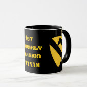 1e Cavalry Division Diamond Bord Coffee Mok (Voorkant rechts)