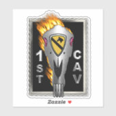 1e Cavalry Division Gepersonaliseerd Skull Sticker (Vel)