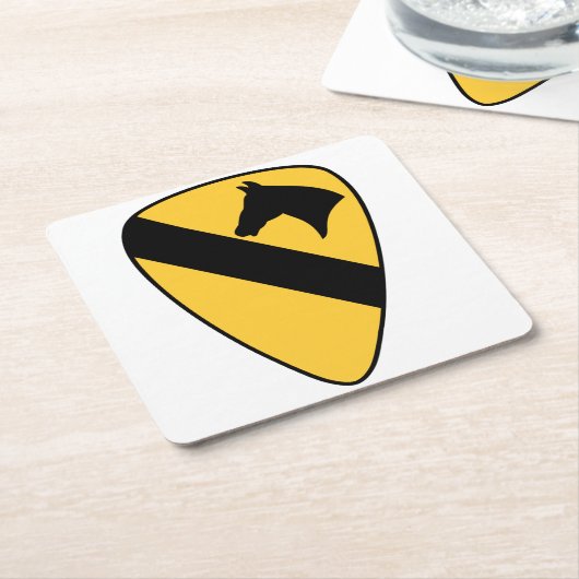 1e Cavalry Division Patriotic Patch Kartonnen Onderzetters (Schuin)