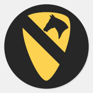 1e Cavalry Division Patriotic Patch Ronde Sticker