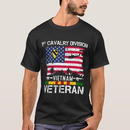  1e Cavalry Division Vietnam Veteraan T-shirt (Voorkant)