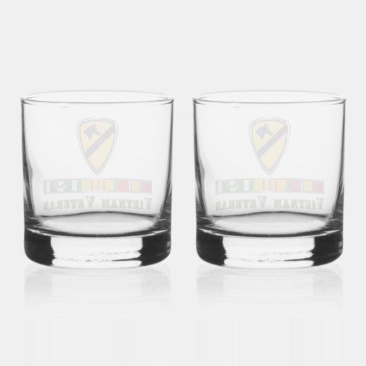 1e Cavalry Division Vietnam Whisky Glas (Achterkant)
