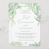 1e Communauteit voor Jongen met Groene Lente Blade Kaart (Voorkant / Achterkant)