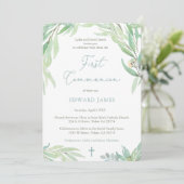 1e Communauteit voor Jongen met Groene Lente Blade Kaart (Staand voorkant)