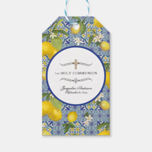 1e Commune Lemon Floral Citrus Foliage Blue Cadeaulabel