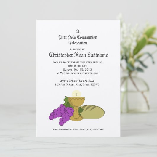 1e Communie Brood van het Leven Kaart (Staand voorkant)