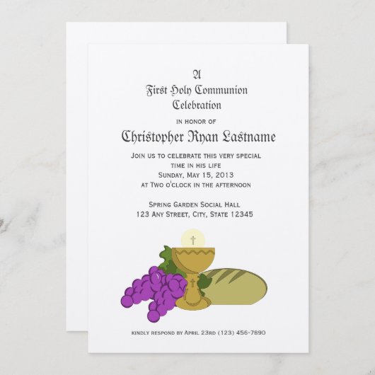 1e Communie Brood van het Leven Kaart (Voorkant / Achterkant)