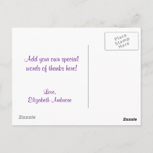 1e Communie Dank u/ Foto Briefkaart (Achterkant)