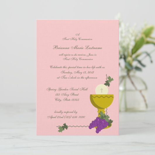 1e Communie Kelk Kaart (Staand voorkant)