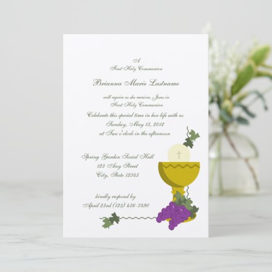 1e Communie Kelk Kaart (Staand voorkant)