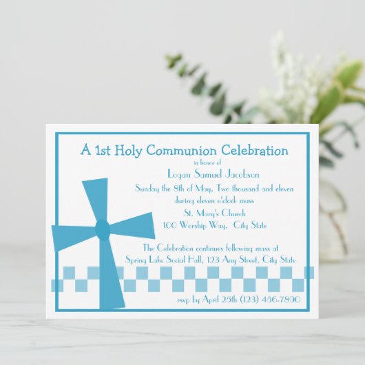 1e Communie Kruis Kaart (Staand voorkant)