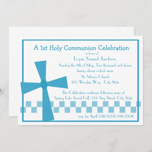 1e Communie Kruis Kaart (Voorkant / Achterkant)