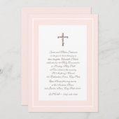 1e Communie Zacht roze en bruin Kaart (Voorkant / Achterkant)