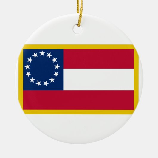 1e Confederale vlag Keramisch Ornament (Voorkant)