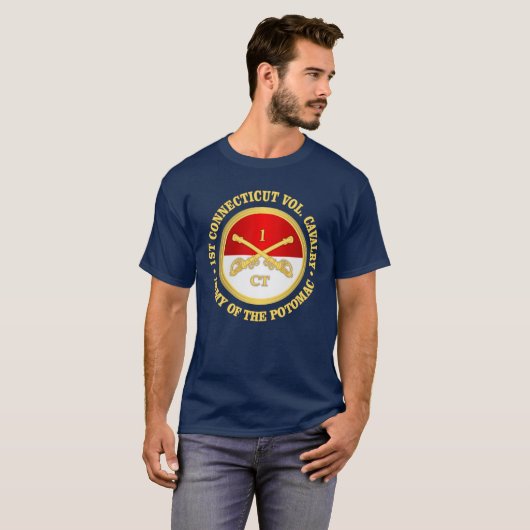 1e Connecticut Cavalry (rd) T-shirt (Voorkant volledig)