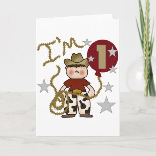1e Cowboy Verjaardag Tshirts en geschenken Kaart