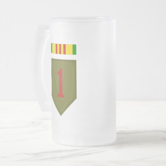 1e D.D. met Vietnam Service Ribbon Matglas Bierpul (Voorkant links)
