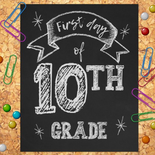 1e dag 10e klas, eerste schooldag, tweedejaars foto afdruk