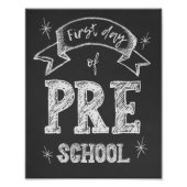 1e dag Pre-K, Eerste dag Terug naar school, Presch Foto Afdruk (Voorkant)