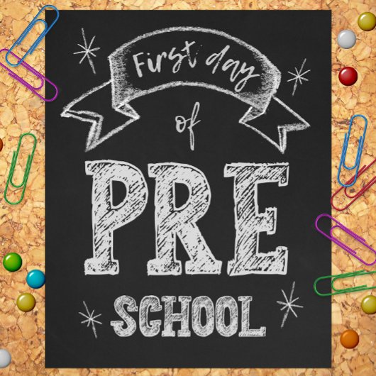 1e dag Pre-K, Eerste dag Terug naar school, Presch Foto Afdruk