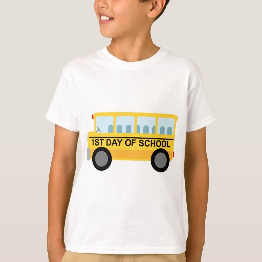 1e dag schoolbuscadeau t-shirt (Voorkant)