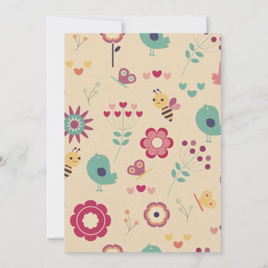 1e dag uitnodigingen Pink Bumblebee (Achterkant)