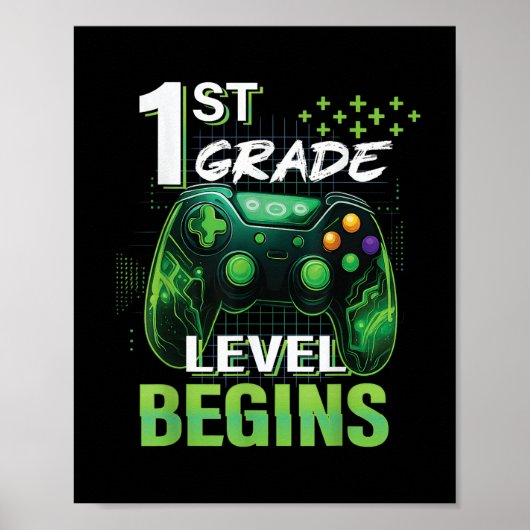 1e dag van 1e klas niveau begint eerste klas Gami Poster (Voorkant)