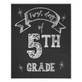 1e dag van 5e klas, Eerste dag Terug naar school Foto Afdruk (Voorkant)